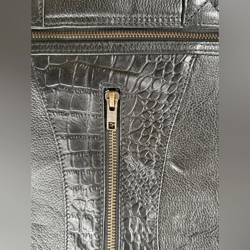New real leather laptop, travel bag crocodile snake texture work business mens